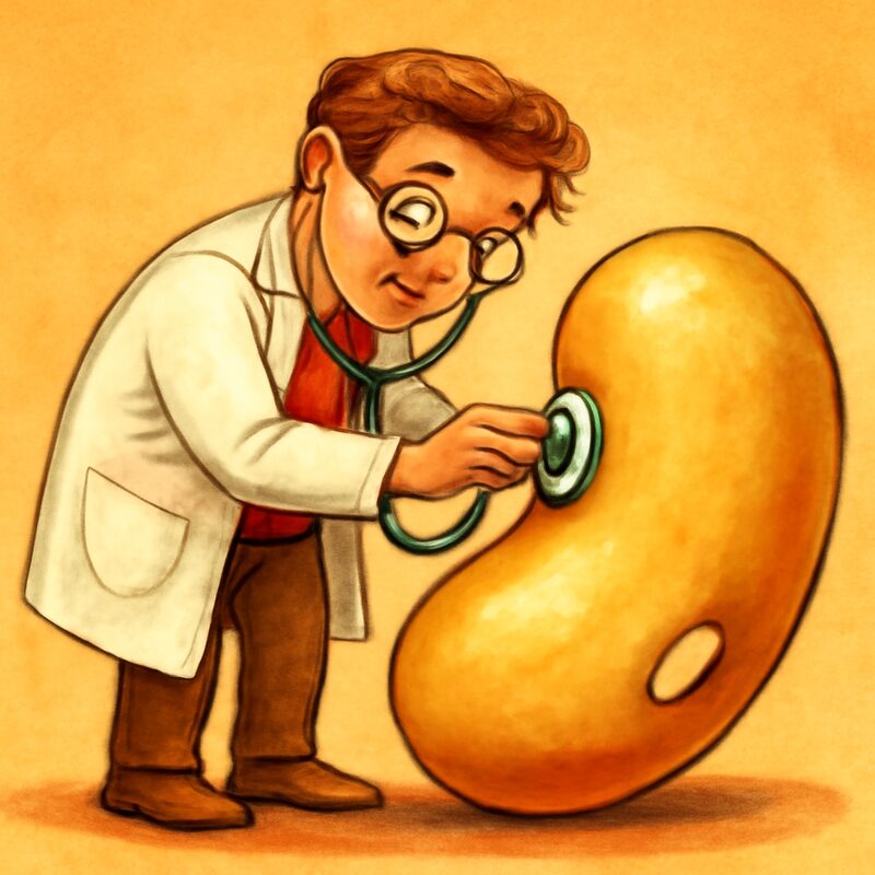 A bean examined by a vet — the pegs vet (81) and bean (92) for 8192.